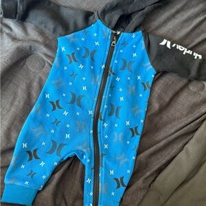 Hurley Blue and Black Footies One Piece